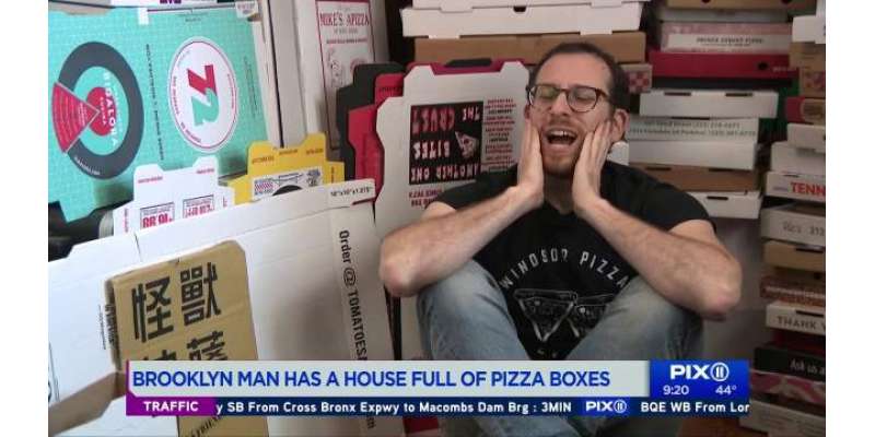 نیویارک کے شہری نے 1500  سے زیادہ منفرد پیزا باکسز جمع کر لیے۔ کئی سالوں ..