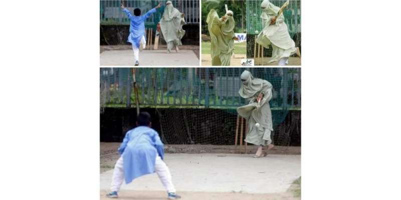 بنگلہ دیش ،ماں اور بیٹے کے کرکٹ کھیلنے کی تصاویر سوشل میڈیا پر وائرل
