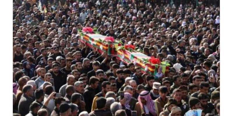 شام میں ترکی کے حملوں کی مذمت میں ہزاروں کردوں کا مظاہرہ