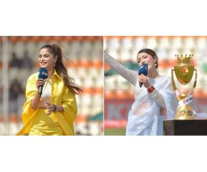 ایشیا کپ افتتاحی تقریب میں مغربی لباس زیب تن کرنے والی عائمہ بیگ تنقید کی زد میں
