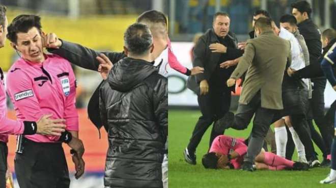 ترک فٹبال کلب کے صدر نے ریفری کے منہ پر گھونسا جڑ دیا