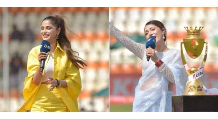 ایشیا کپ افتتاحی تقریب میں مغربی لباس زیب تن کرنے والی عائمہ بیگ تنقید کی زد میں