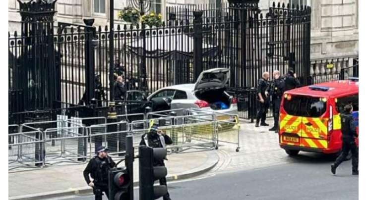برطانوی وزیراعظم کی رہائش گاہ کے دروازے سےگاڑی ٹکرا گئی