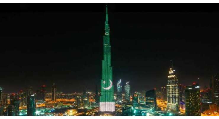 یوم پاکستان کی مناسبت سے دبئی دنیا کی بلند ترین عمارت برج خلیفہ پر پاکستانی پرچم کی نمائش