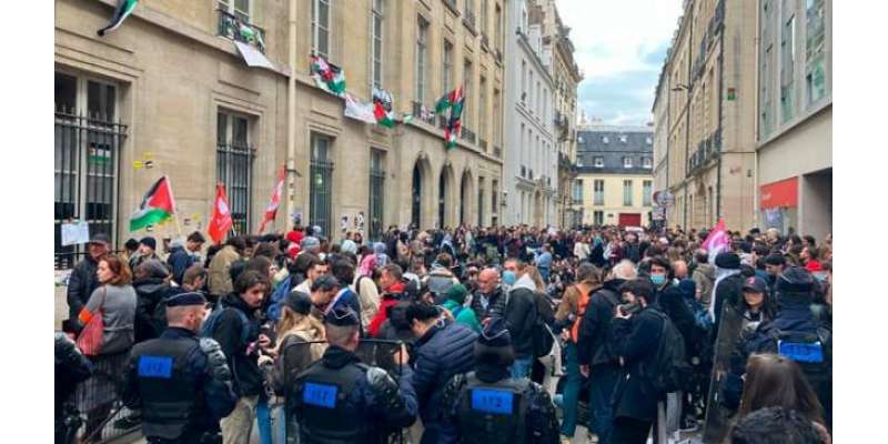 امریکا کے بعد فرانس کی یونیورسٹیوں میں بھی غزہ کے حق میں احتجاج
