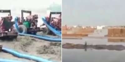 تھیم پارک سے واٹر چینل کھول کر نکاسی آب کا آغاز