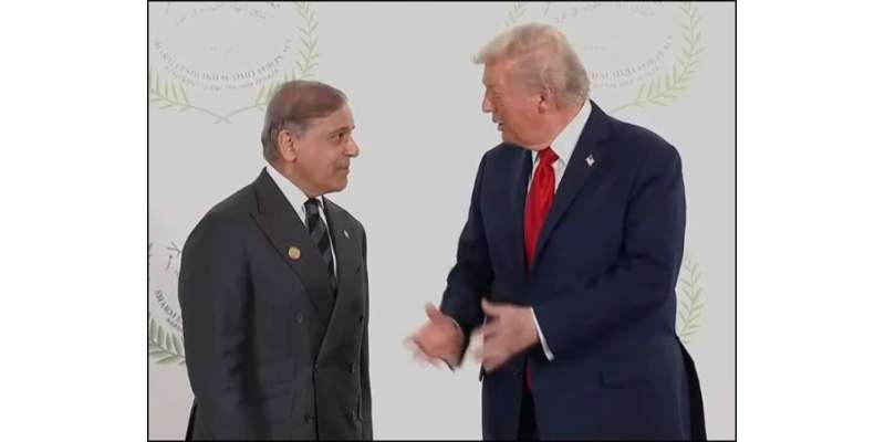 شہبازشریف،ٹرمپ ملاقات،گرمجوشی سے مصافحہ ، خوشگوار ماحول میں جملوں ..
