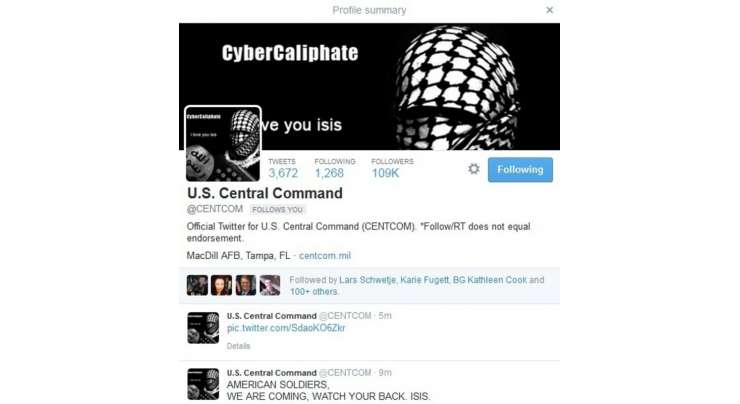 U.S. Military Social Media Accounts Apparently Hacked By Islamic State Sympathizers