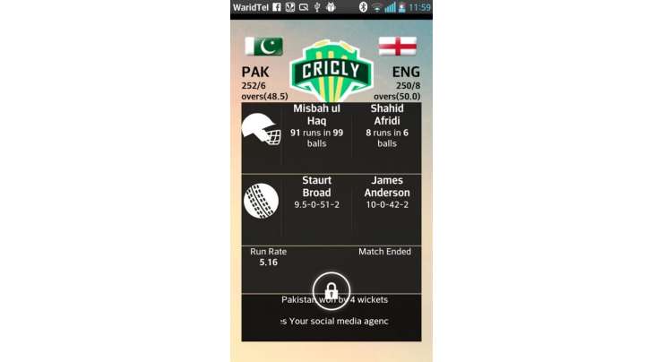 CRICLY- Worlds First Cricket Lockscreen App