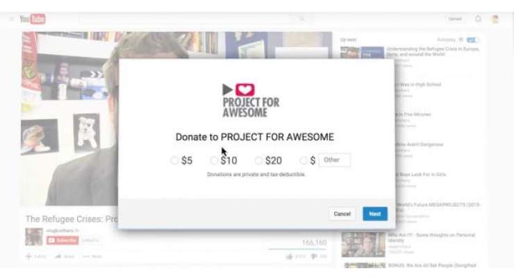 YOUTUBE DONATION CARDS ALLOW VIDEO CREATORS TO RAISE MONEY FOR CHARITY