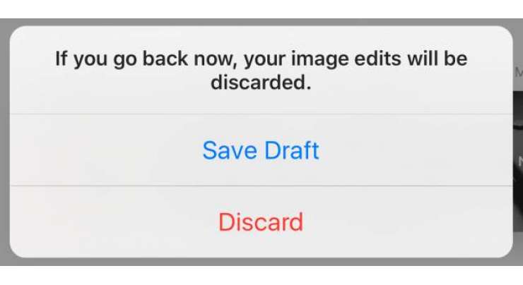 Instagram testing a Save Draft feature