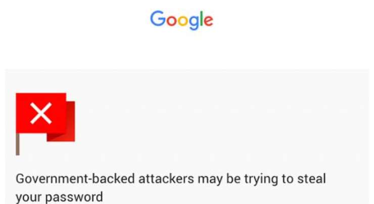 Google Alerts About State Sponter Hacking