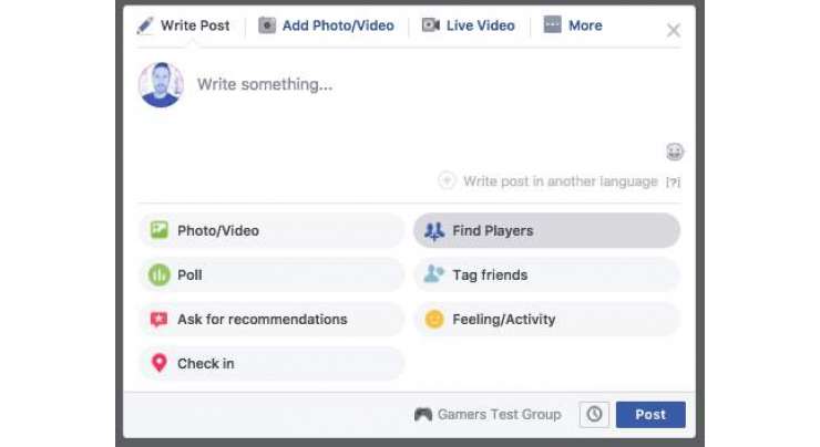 Facebook is testing a feature to help you find people to play games with