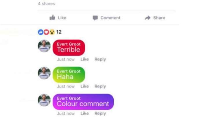 Facebook Is Testing Awful Colored Comments