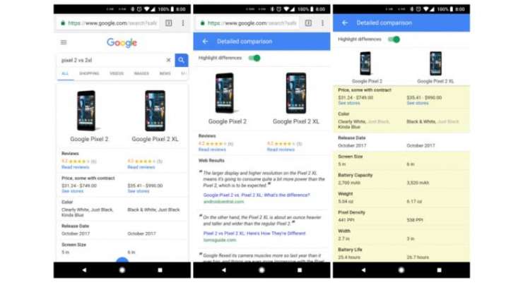 New Google Search feature lets you compare device specifications