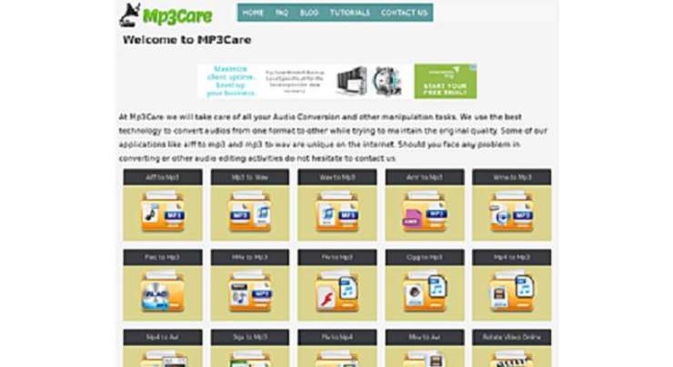 MP3Care, Website For Audio Conversion