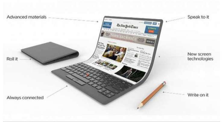 Lenovo unveils a rollable laptop with flexible screen