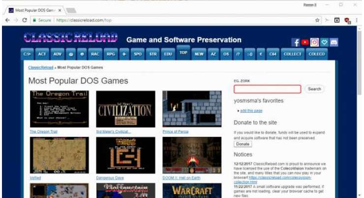 Play Golden Age PC Games On Classic Reload