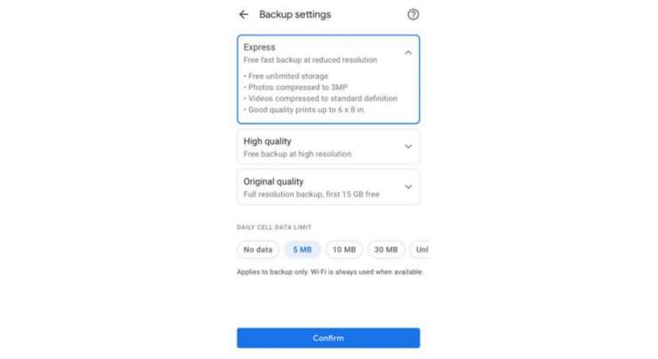Google Photos new Express backup mode will help users save their data