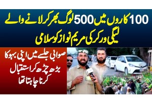 100 Cars Mein 500 Log Bhar Kar Lane Wale PMLN Worker Ki Maryam Nawaz Ko Salami